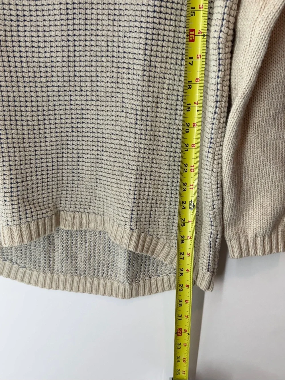 Market & Spruce Medium Cream Raglan Sleeve Textured Knit Sweater Ribbed Trim M